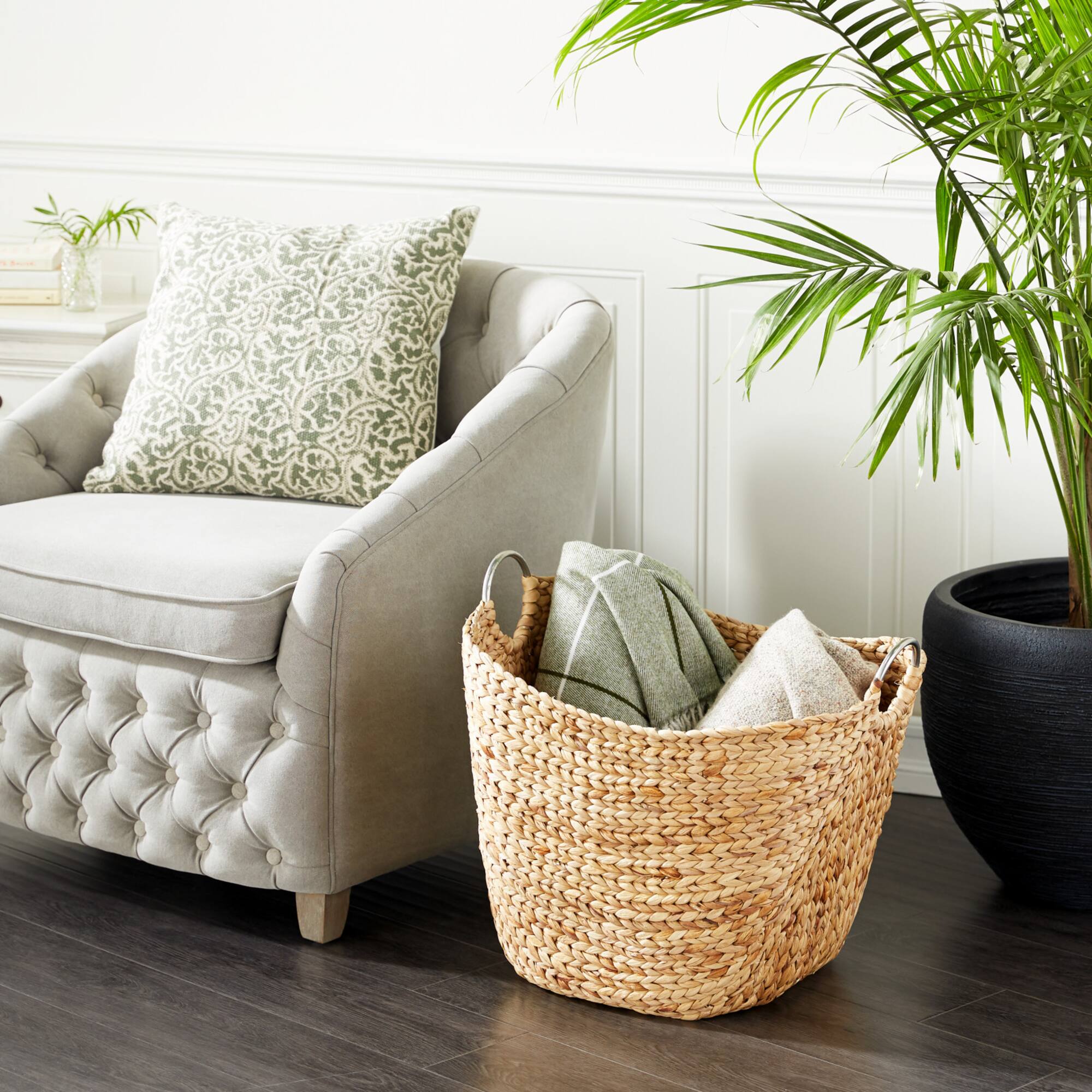 Large Brown Seagrass Contemporary Storage Basket